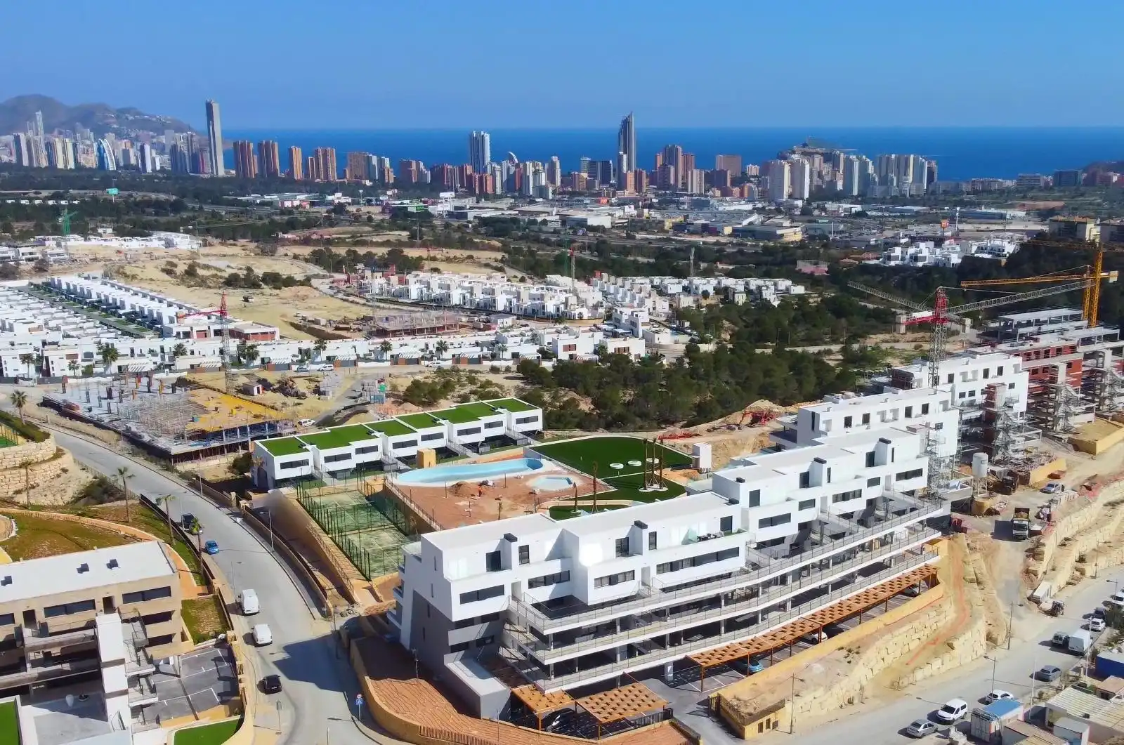 Exterior view of Houses for sale in Finestrat  with Air Conditioner, Terrace and Swimming Pool