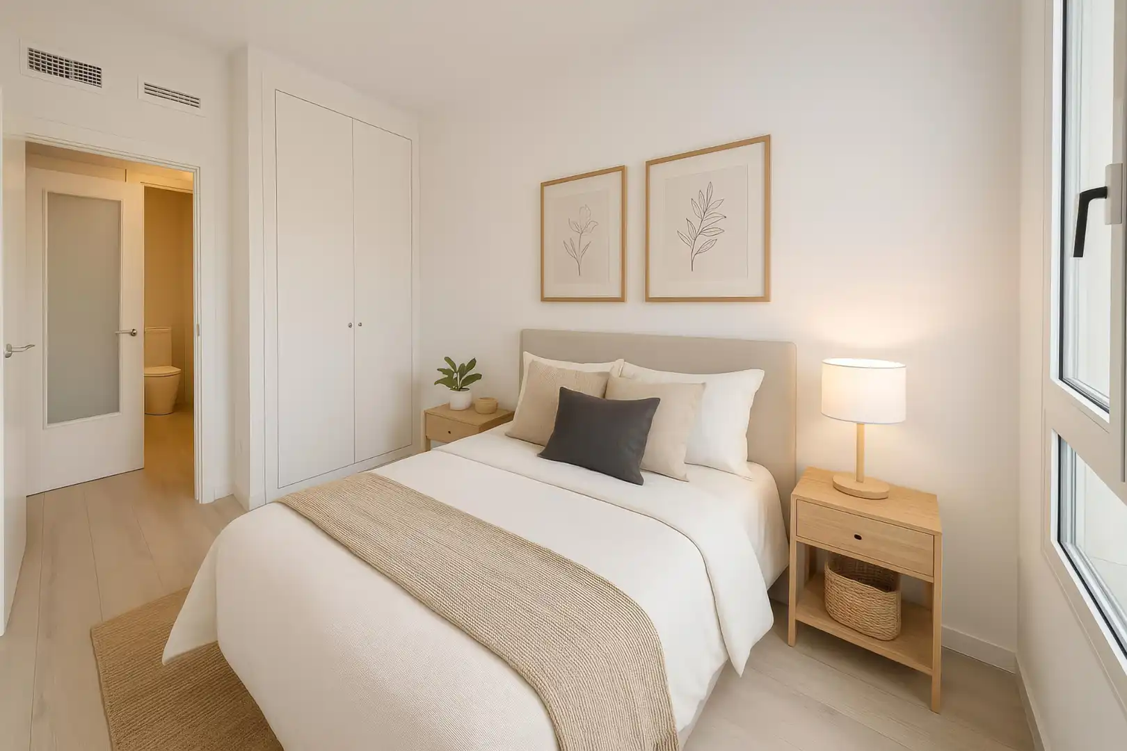 Schlafzimmer von Wohnung zur Miete in Dos Hermanas mit Klimaanlage, Heizung und Parkett