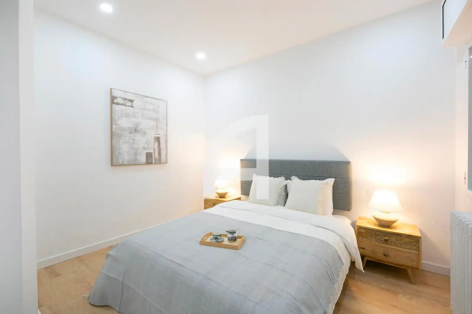 Schlafzimmer von Wohnung zum Verkauf in Barcelona mit Klimaanlage, Heizung und Parkett