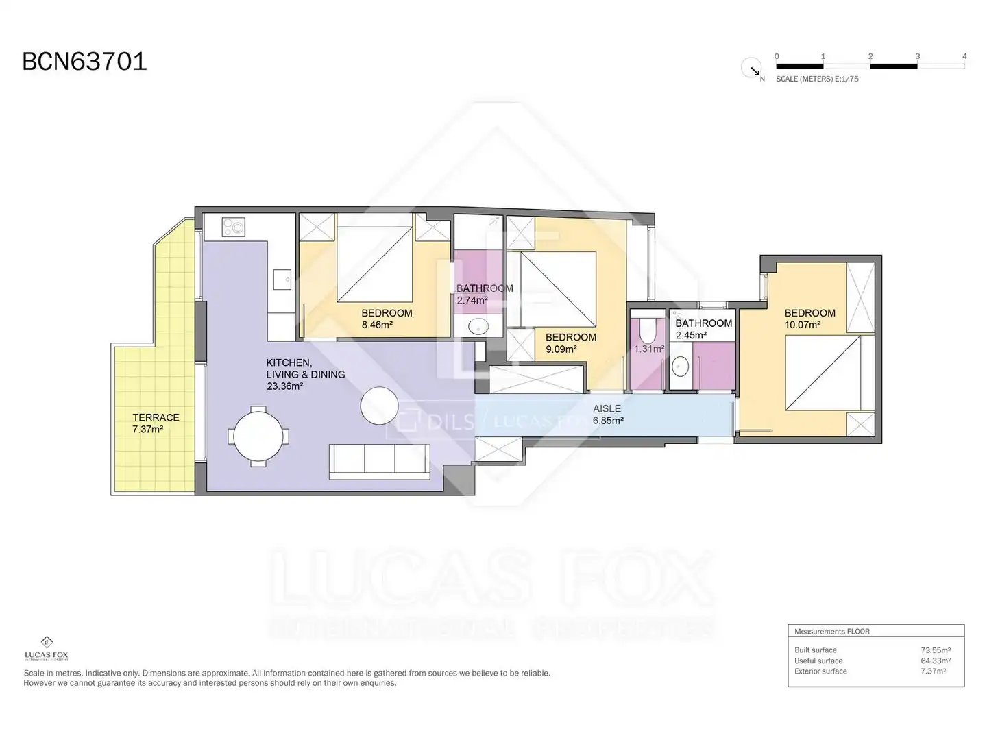 Flat for sale in Barcelona  with Air Conditioner, Heating and Parquet flooring