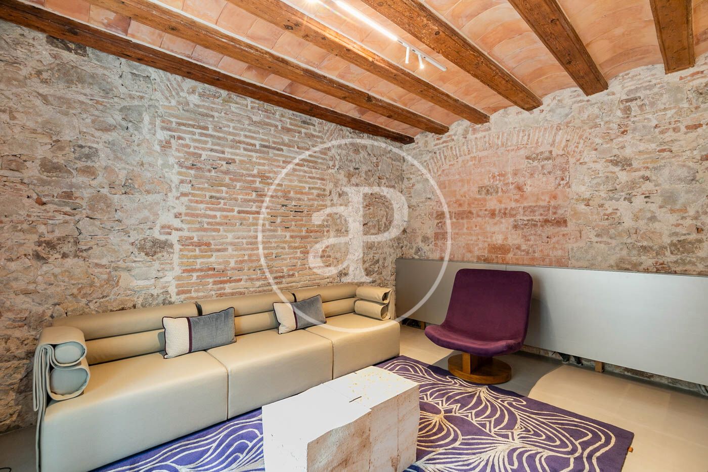 Living room of Flat to rent in  Barcelona Capital  with Air Conditioner, Heating and Private garden