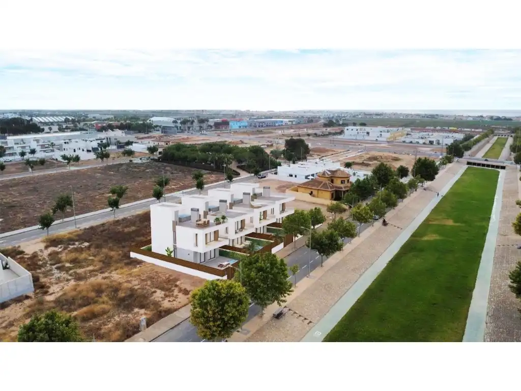 Vista exterior de Casa o xalet en venda en Pilar de la Horadada amb Jardí privat i Piscina