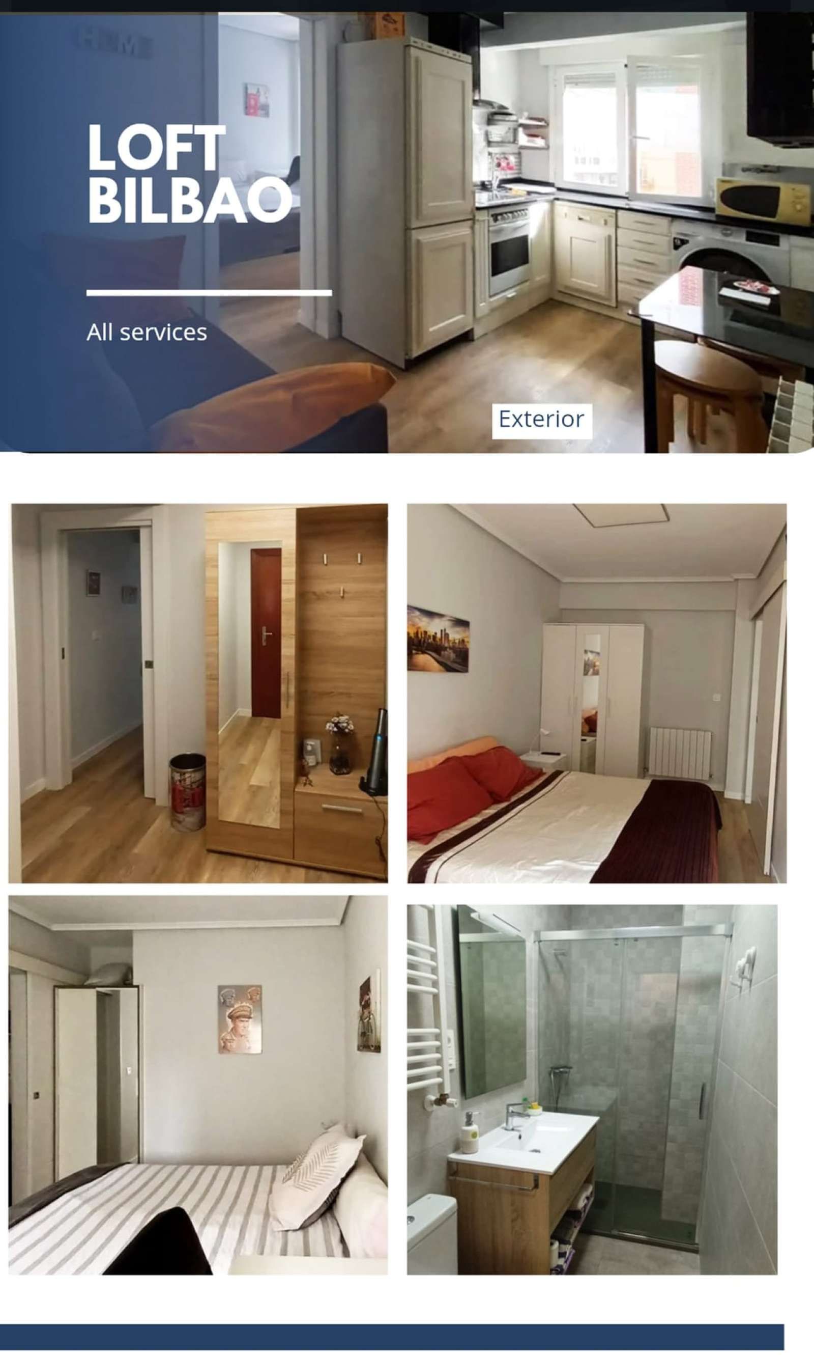 Bedroom of Apartment to share in Bilbao   with Air Conditioner, Heating and Terrace