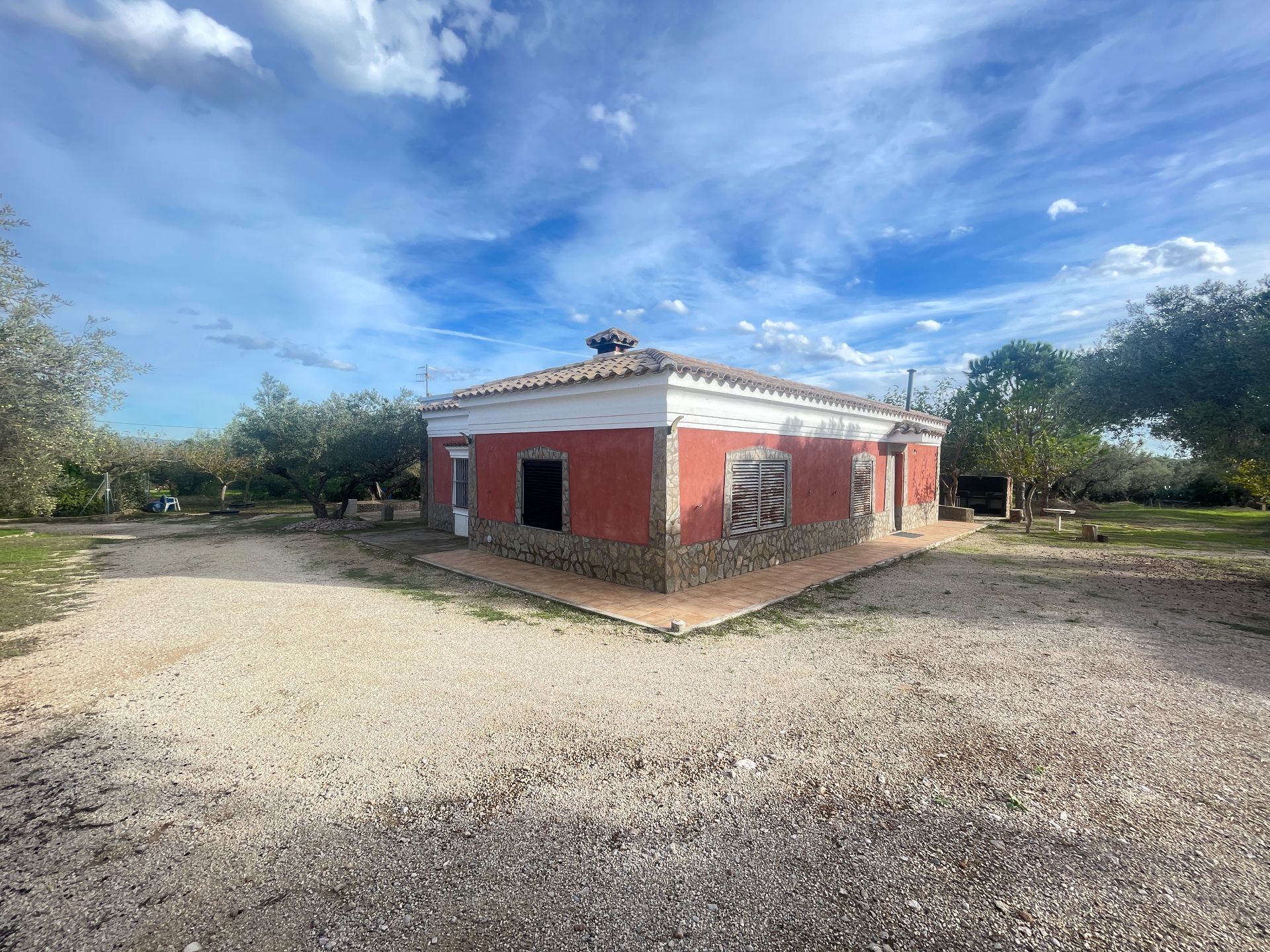 Vista exterior de Casa o xalet en venda en Roquetes amb Calefacció, Jardí privat i Piscina