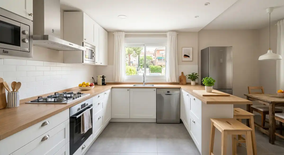 Cocina de Casa adosada en venta en Madrid con Calefacción y Jardín privado