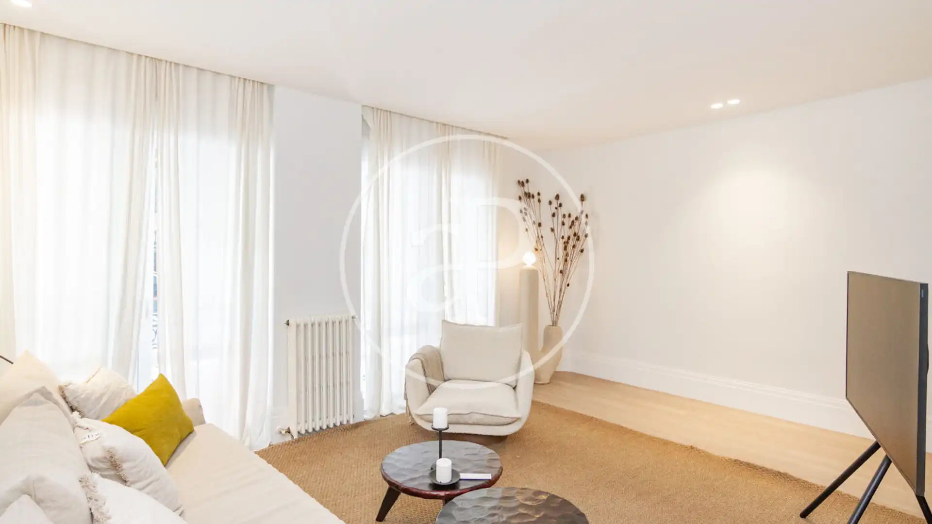 Living room of Flat for sale in  Madrid Capital  with Air Conditioner, Heating and Balcony