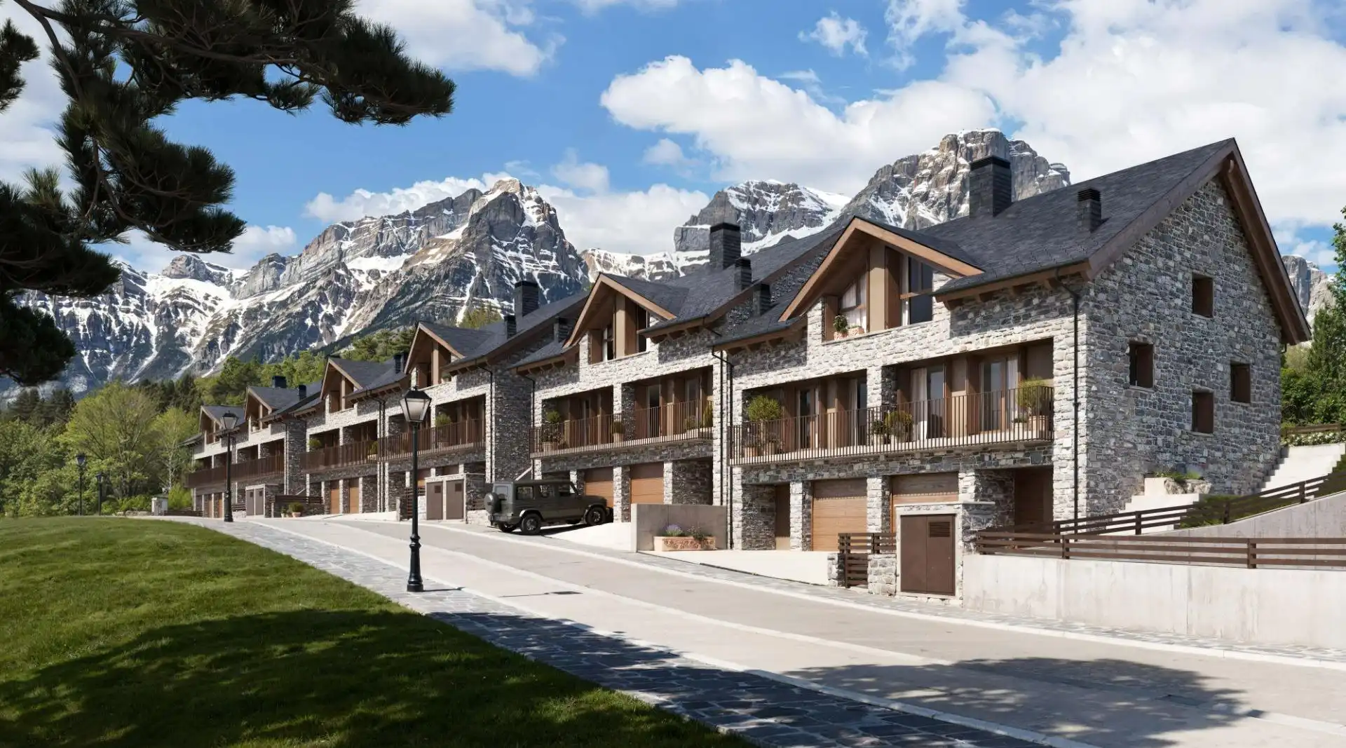 Vista exterior de Casa adosada en venta en Sallent de Gállego con Calefacción, Jardín privado y Terraza