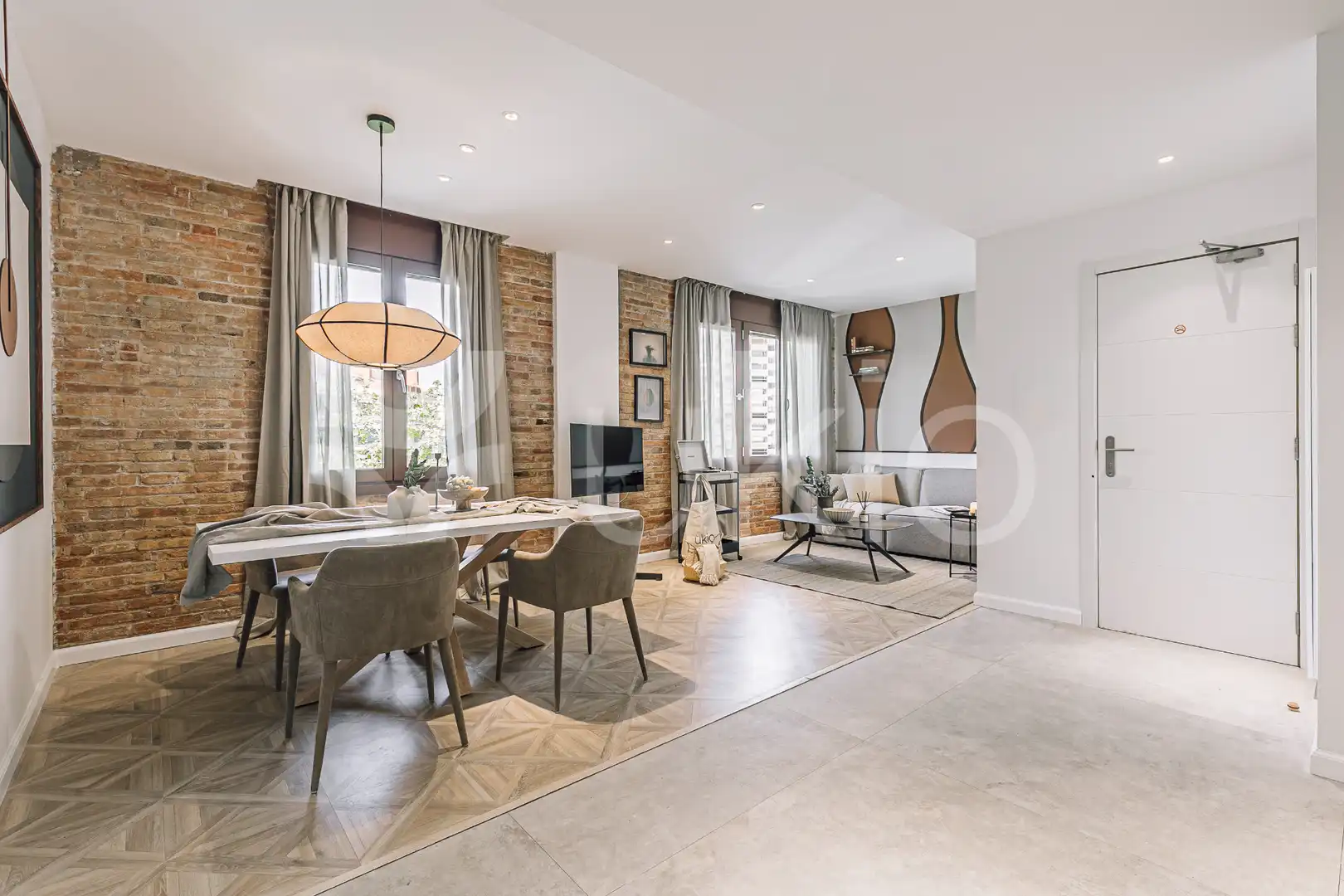 Sala de estar de Apartamento de alquiler en Barcelona con Aire acondicionado, Calefacción y Amueblado