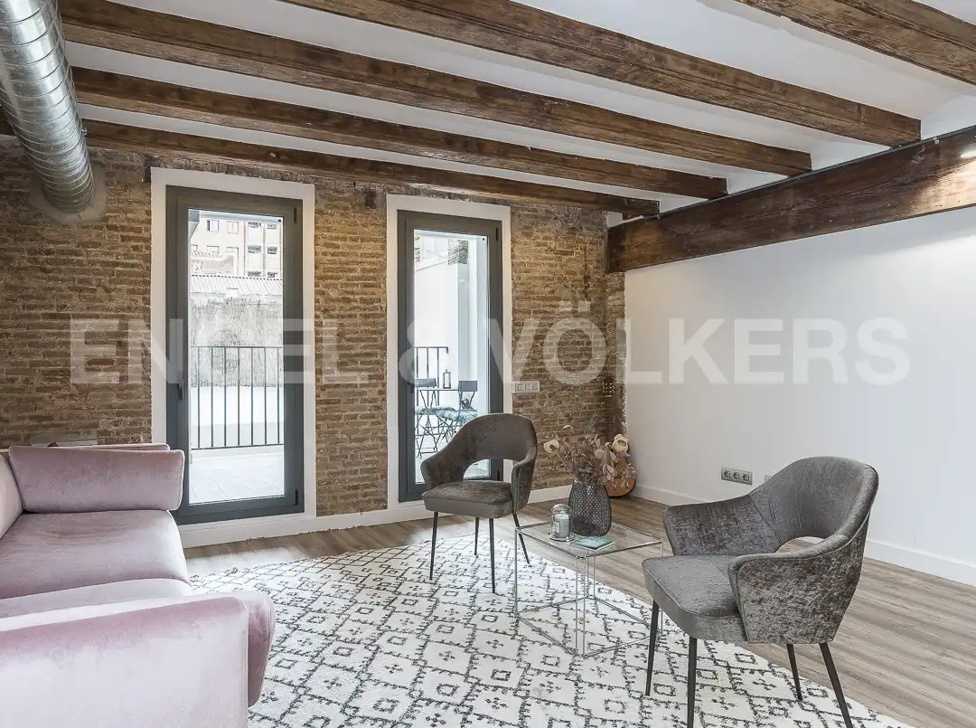Wohnzimmer von Wohnung zur Miete in Barcelona mit Klimaanlage, Heizung und Möbliert