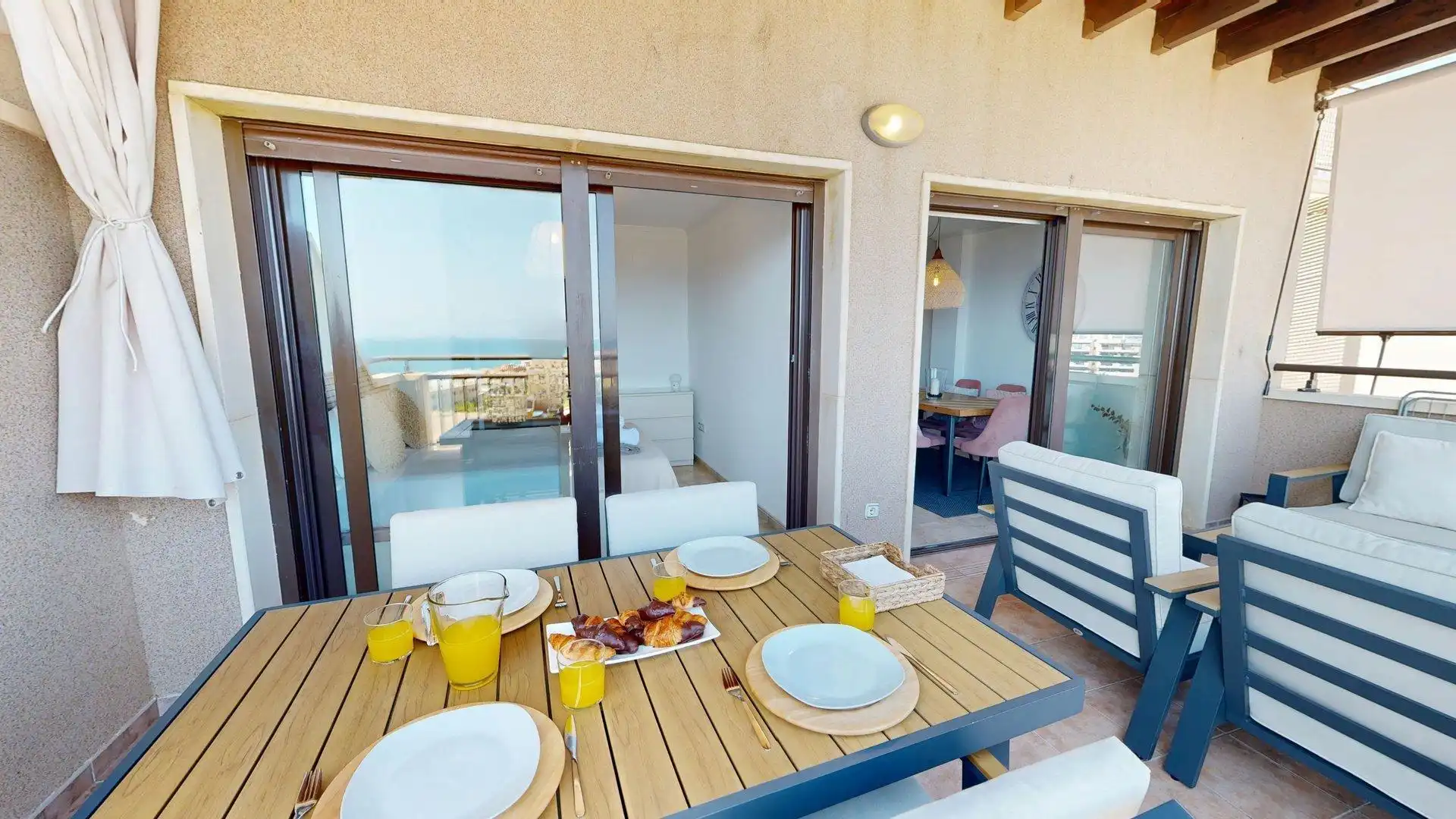 Terraza de Apartamento de alquiler en Elche / Elx con Aire acondicionado, Calefacción y Jardín privado