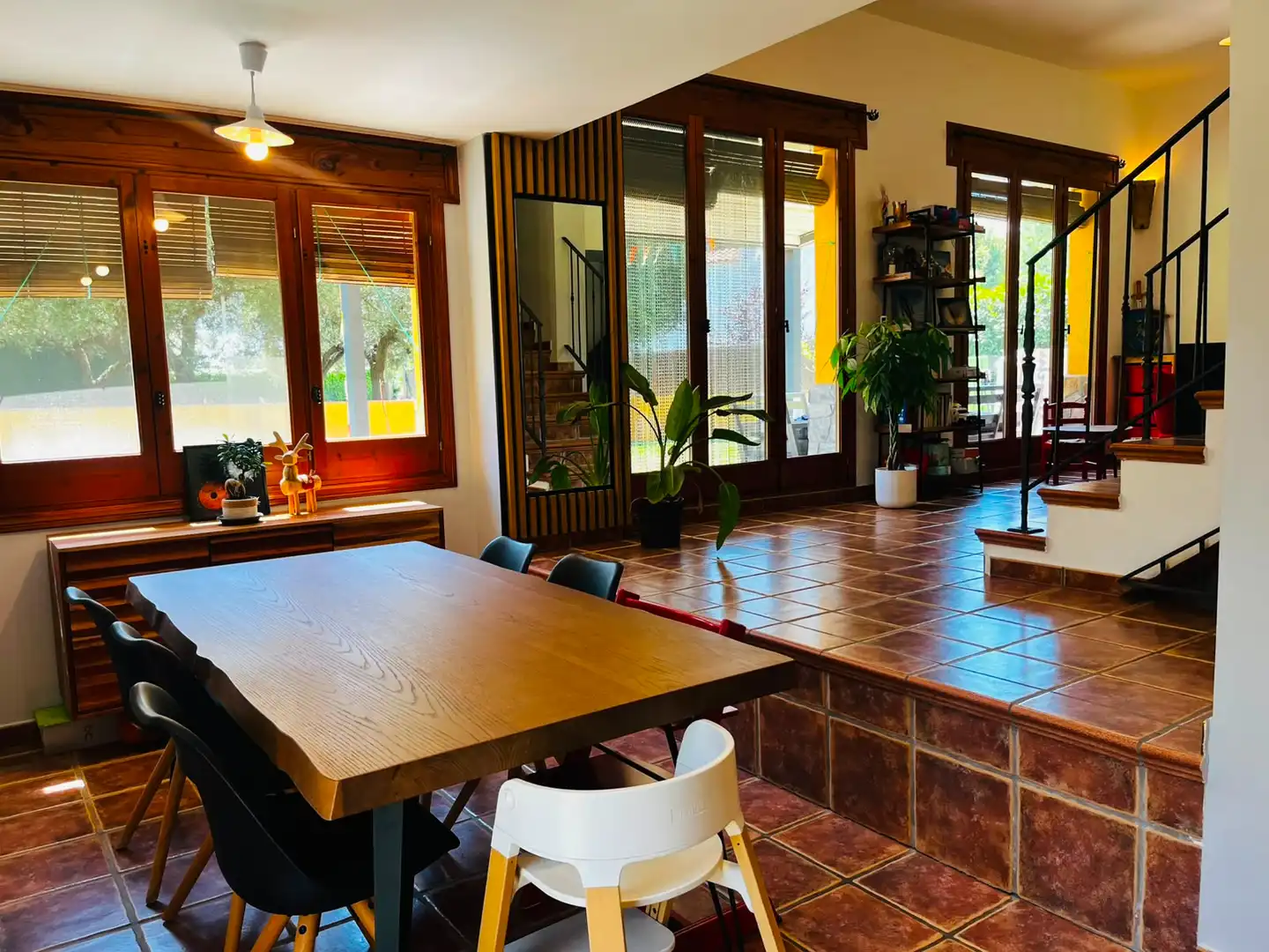 Dining room of Houses for rent in Sant Martí de Llémena  with Air Conditioner, Heating and Private garden
