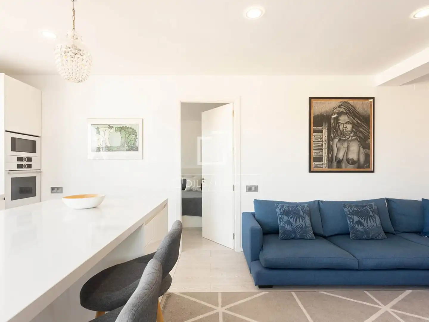 Sala de estar de Ático de alquiler en Barcelona con Aire acondicionado, Calefacción y Terraza