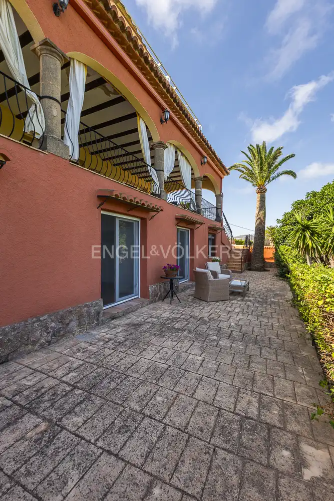 Terrasse von Haus oder Chalet zur Miete in Jávea / Xàbia mit Klimaanlage, Heizung und Privatgarten