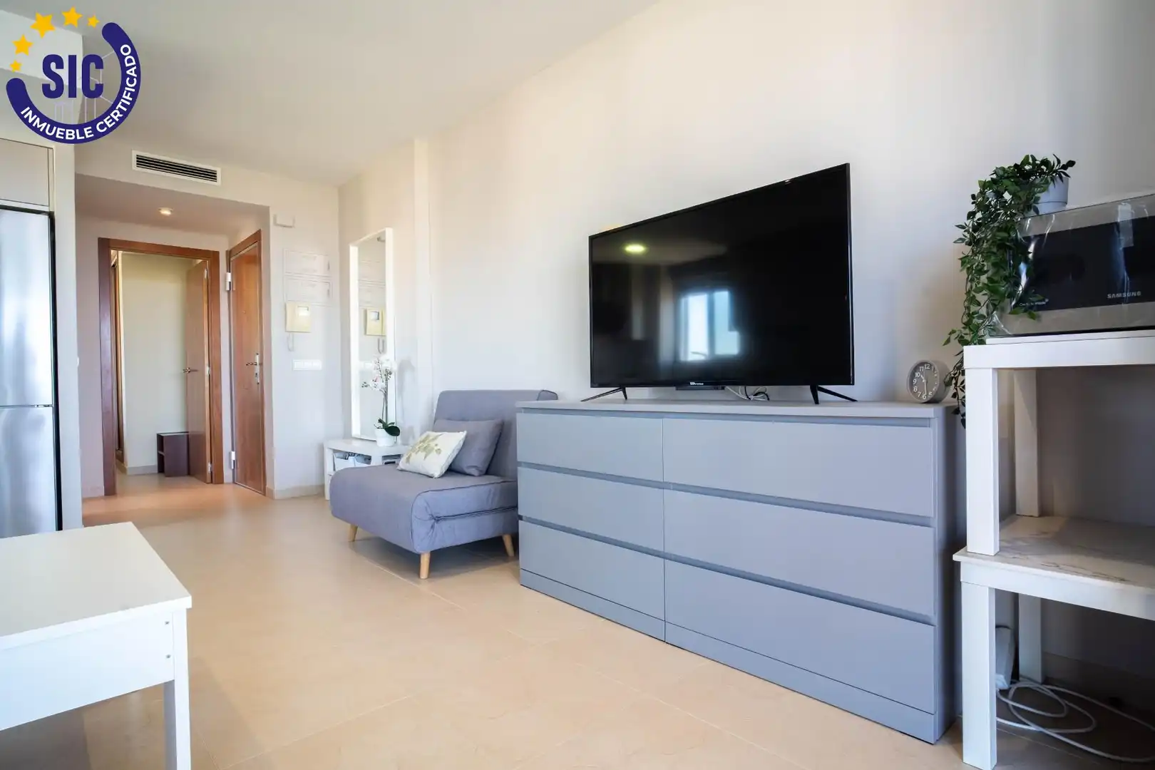 Sala d'estar de Apartament en venda en Oropesa del Mar / Orpesa amb Aire condicionat, Jardí privat i Terrassa