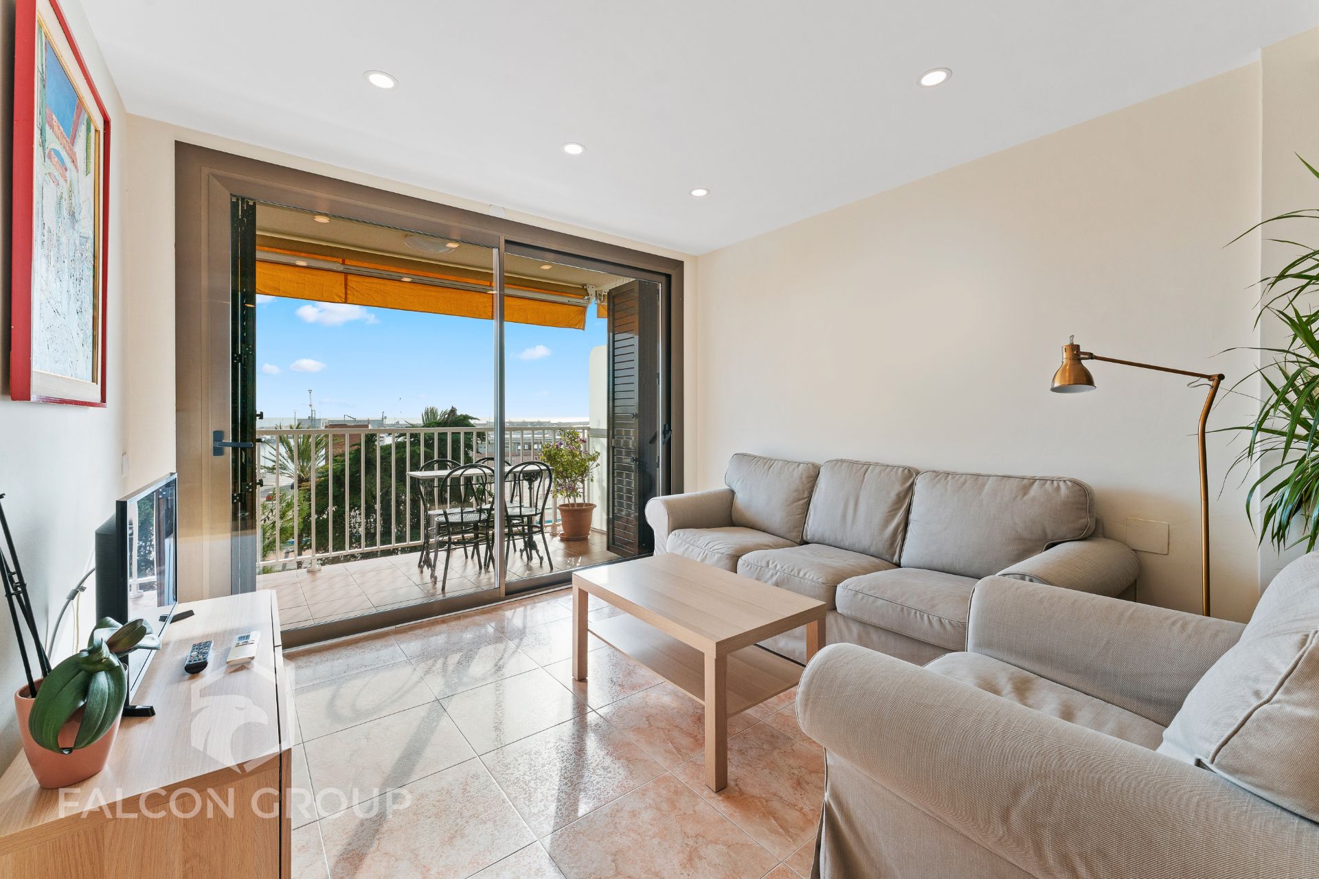 Living room of Flat for sale in Vilanova i la Geltrú  with Air Conditioner, Heating and Furnished