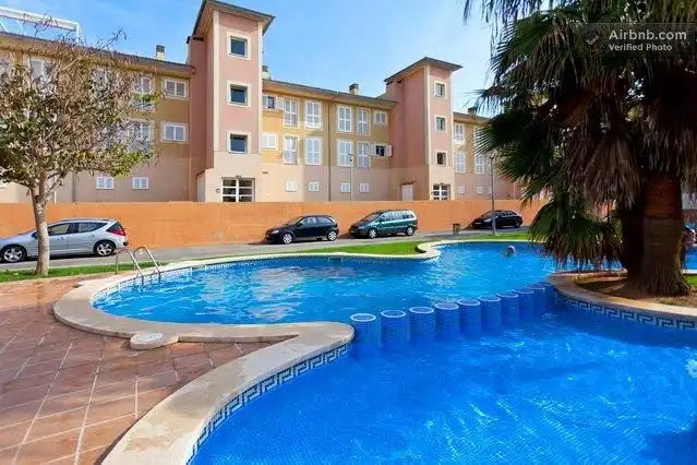 Swimming pool of Flat for rent in Llucmajor  with Air Conditioner, Heating and Parquet flooring