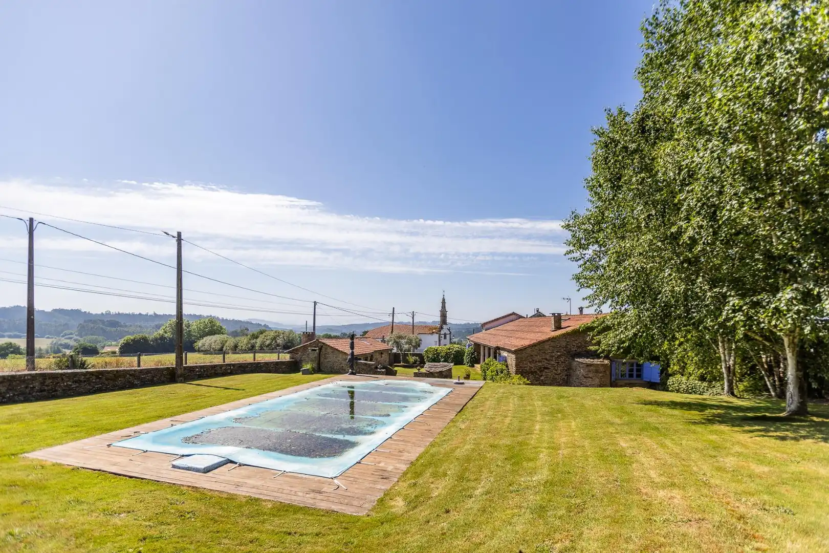 Piscina de Casa o chalet en venta en O Pino  con Calefacción, Jardín privado y Terraza