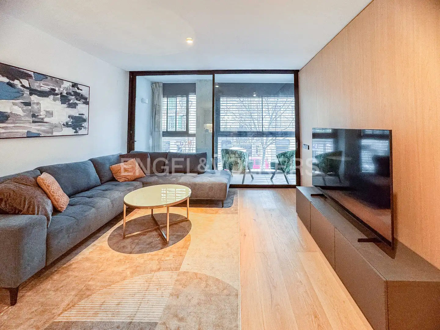 Living room of Flat for rent in Barcelona  with Air Conditioner, Heating and Parquet flooring