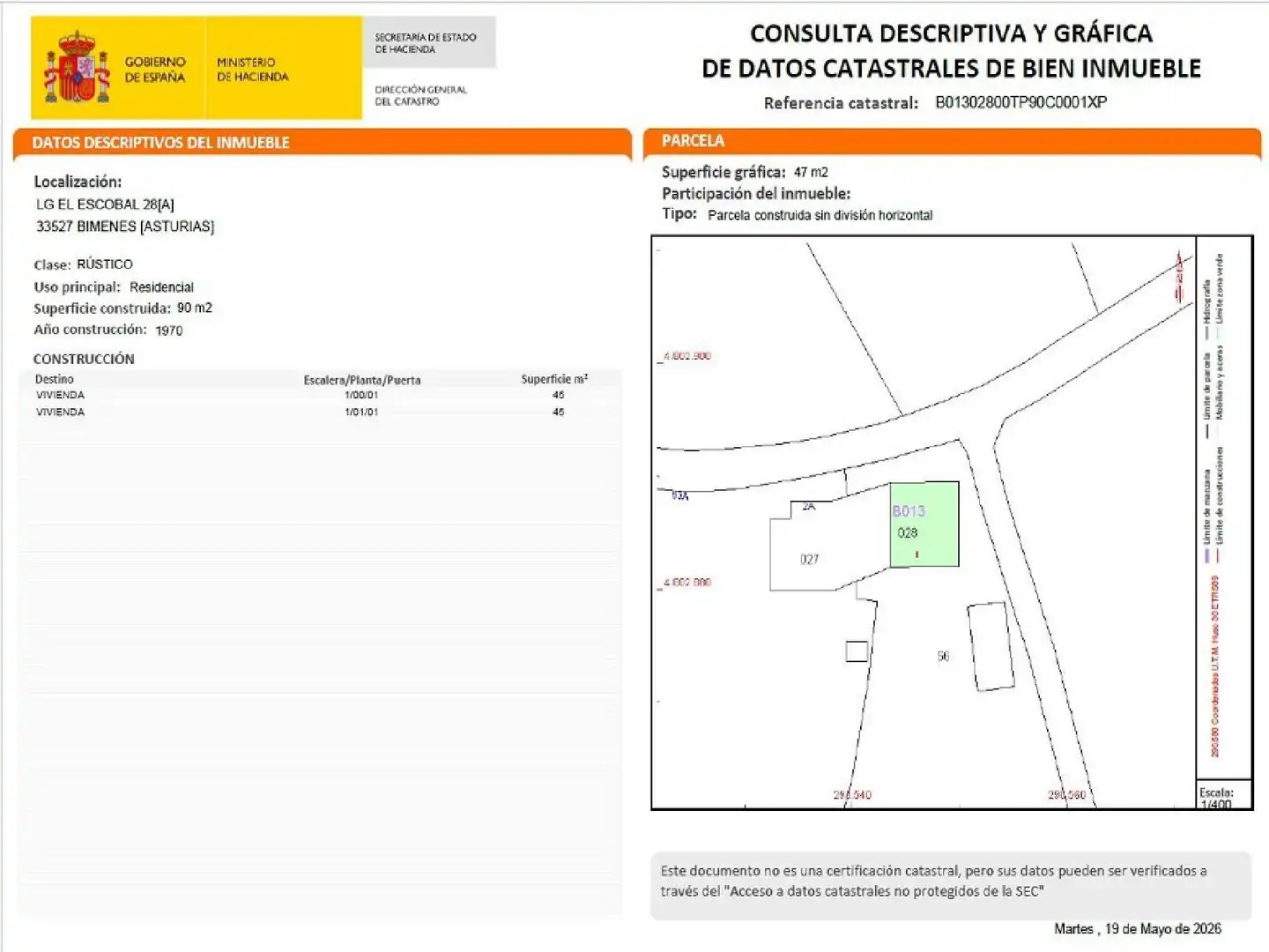 Casa o chalet en venta en Bimenes
