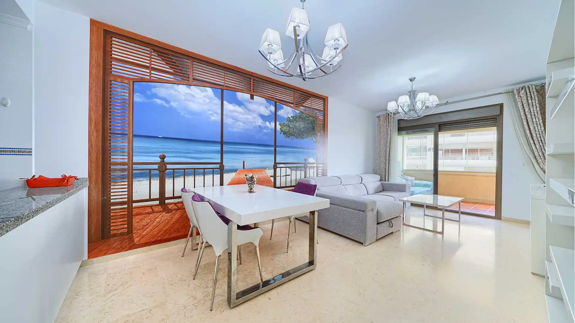 Sala d'estar de Apartament en venda en Marbella amb Aire condicionat, Terrassa i Piscina