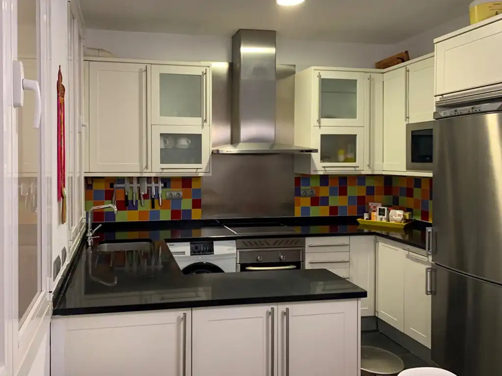 Kitchen of Flat for rent in Madrid  with Air Conditioner, Heating and Private garden