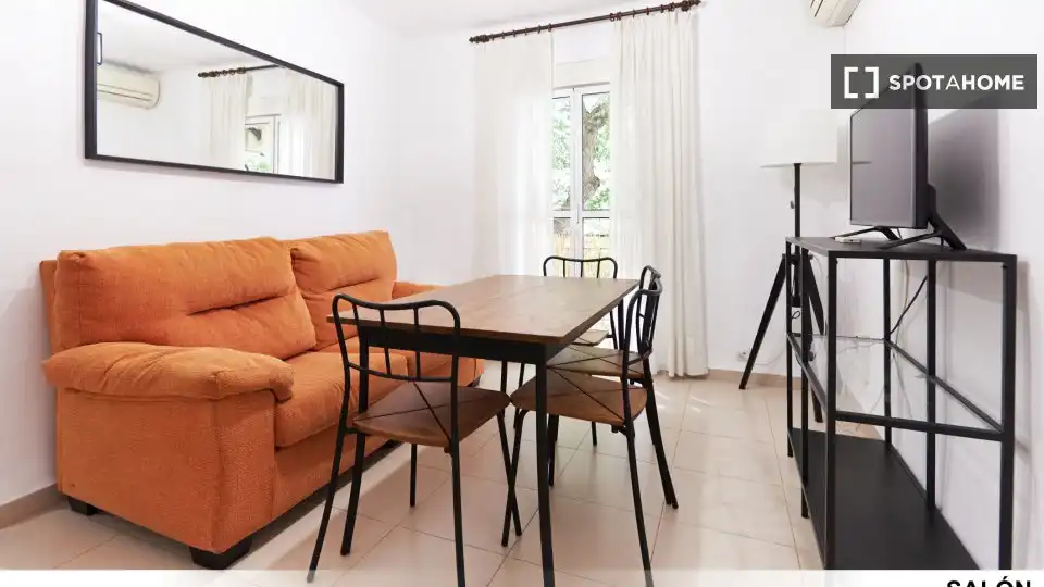 Living room of Flat for rent in Sevilla  with Air Conditioner, Heating and Furnished