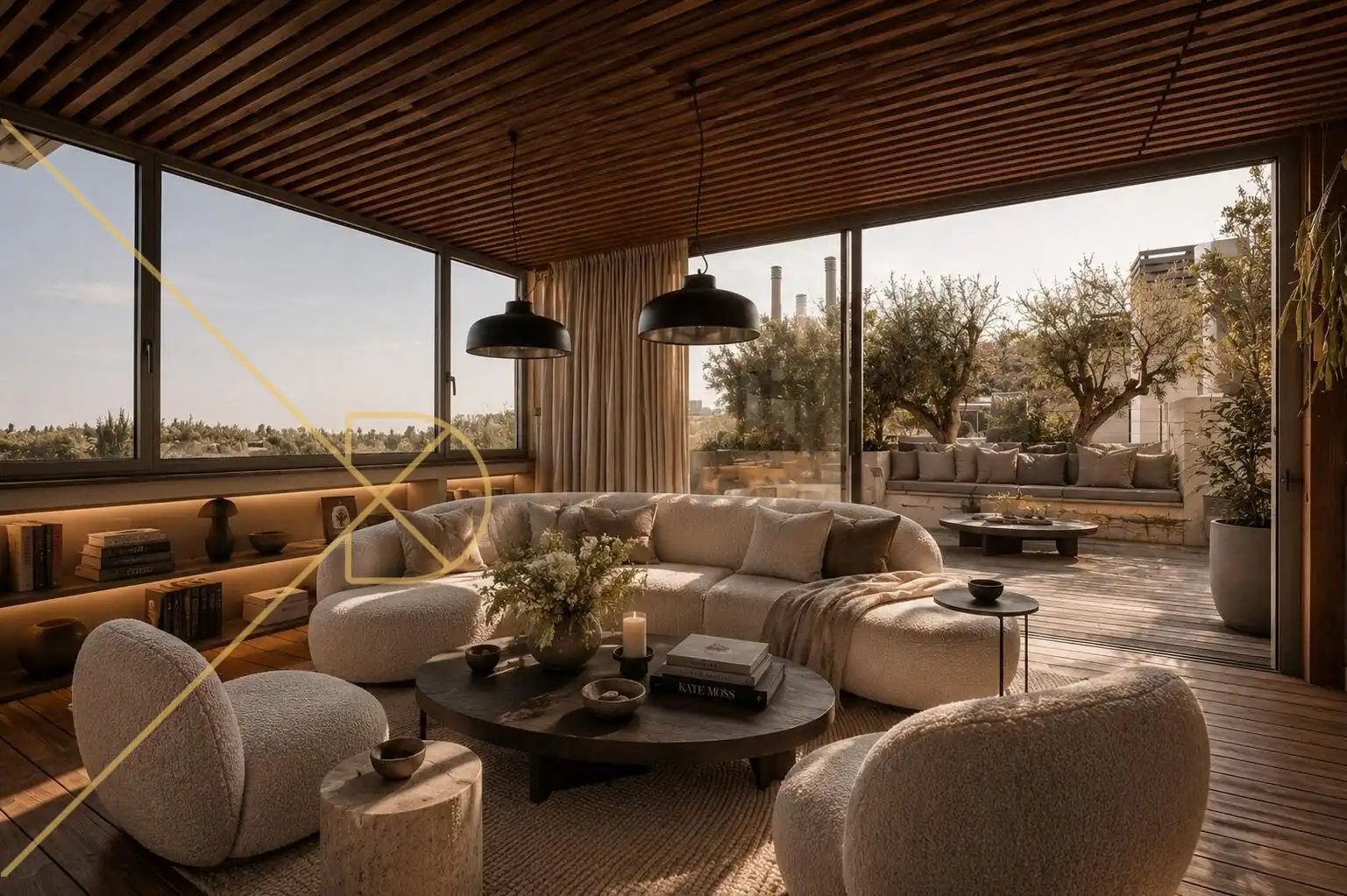 Wohnzimmer von Wohnung zum Verkauf in Barcelona mit Heizung, Privatgarten und Parkett