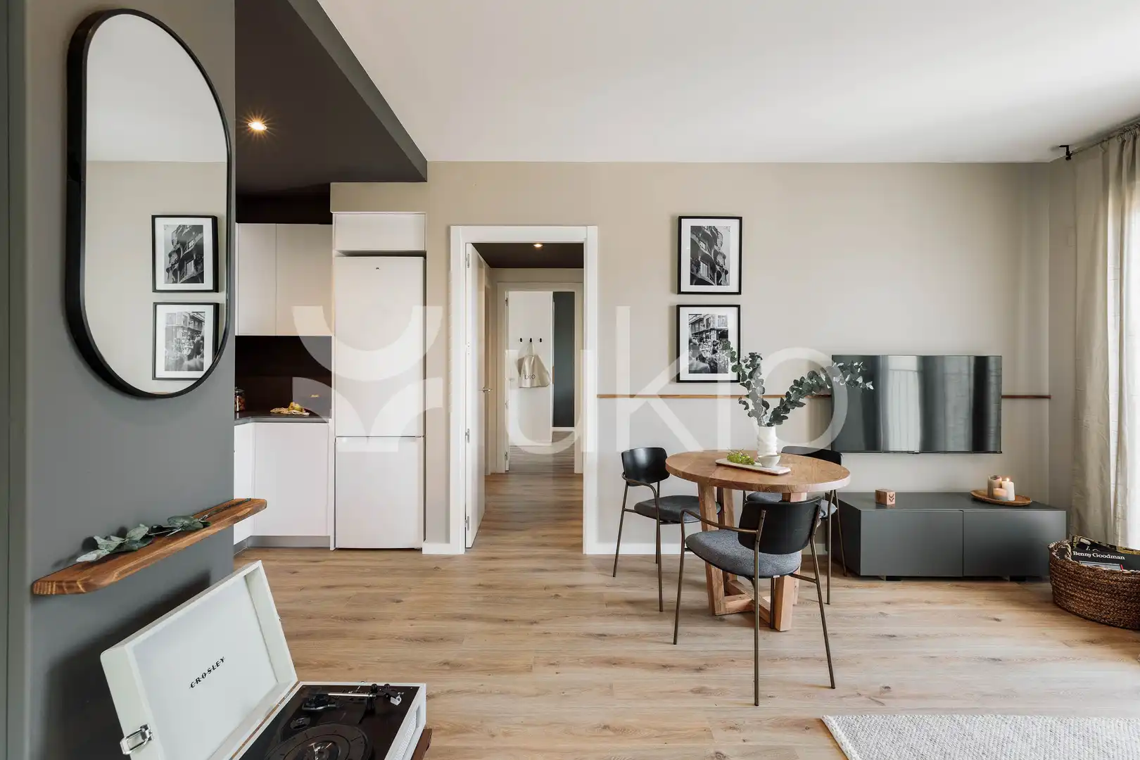 Sala de estar de Apartamento de alquiler en Barcelona con Aire acondicionado, Calefacción y Amueblado