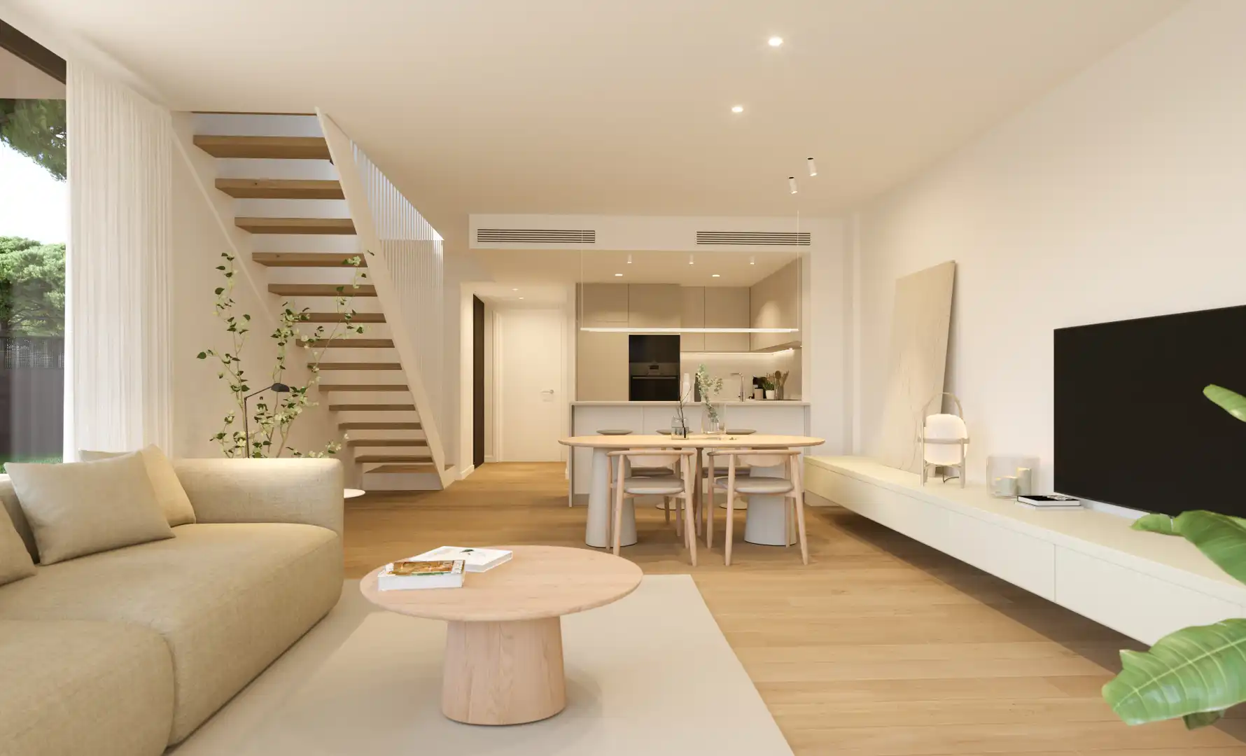 Sala de estar de Casa o chalet en venta en Mont-roig del Camp con Aire acondicionado, Calefacción y Jardín privado