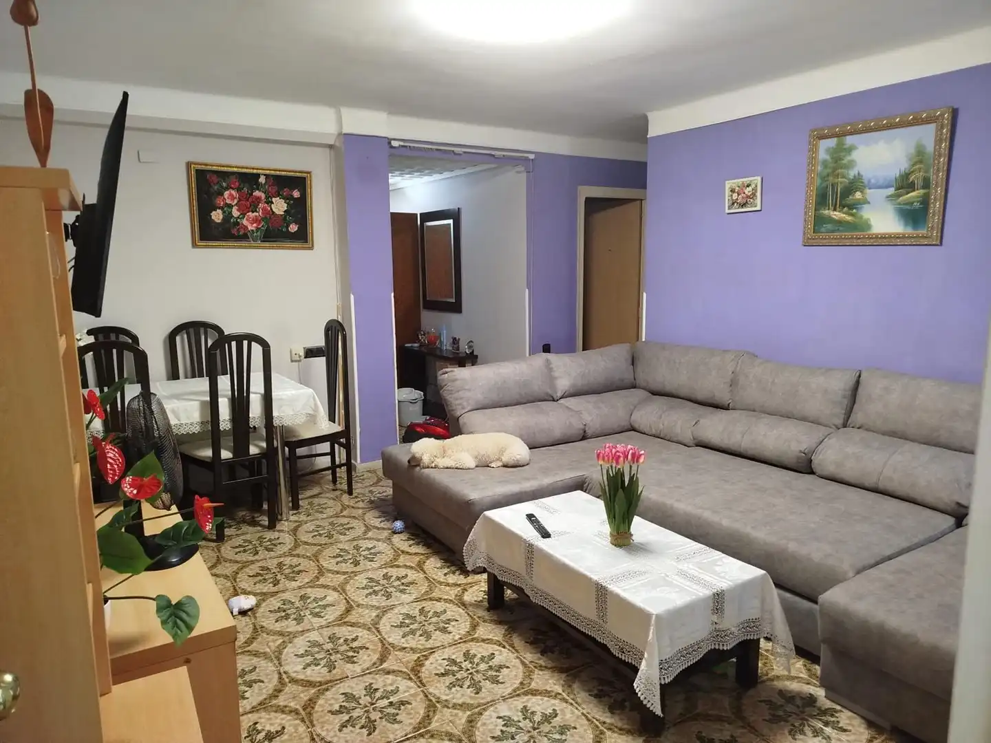 Sala de estar de Piso de alquiler en Gandia con Calefacción, Amueblado y Balcón