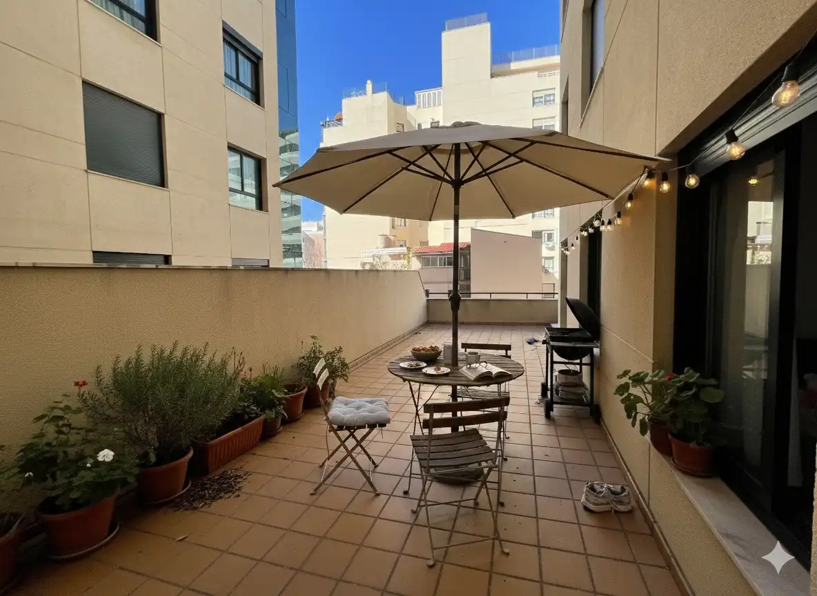 Terrasse von Wohnung zur Miete in Marbella mit Klimaanlage, Terrasse und Abstellraum