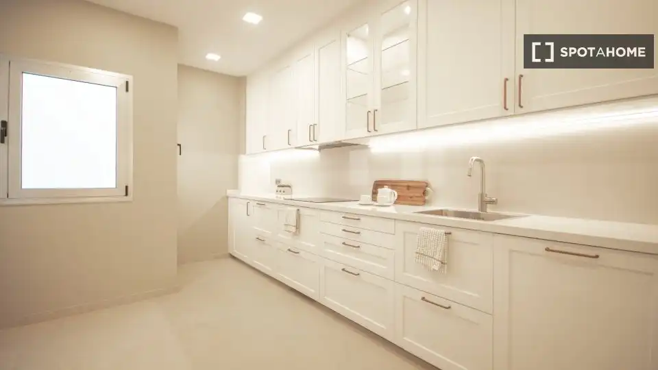 Cuina de Apartament per a compartir en Las Palmas de Gran Canaria amb Aire condicionat, Terrassa i Moblat