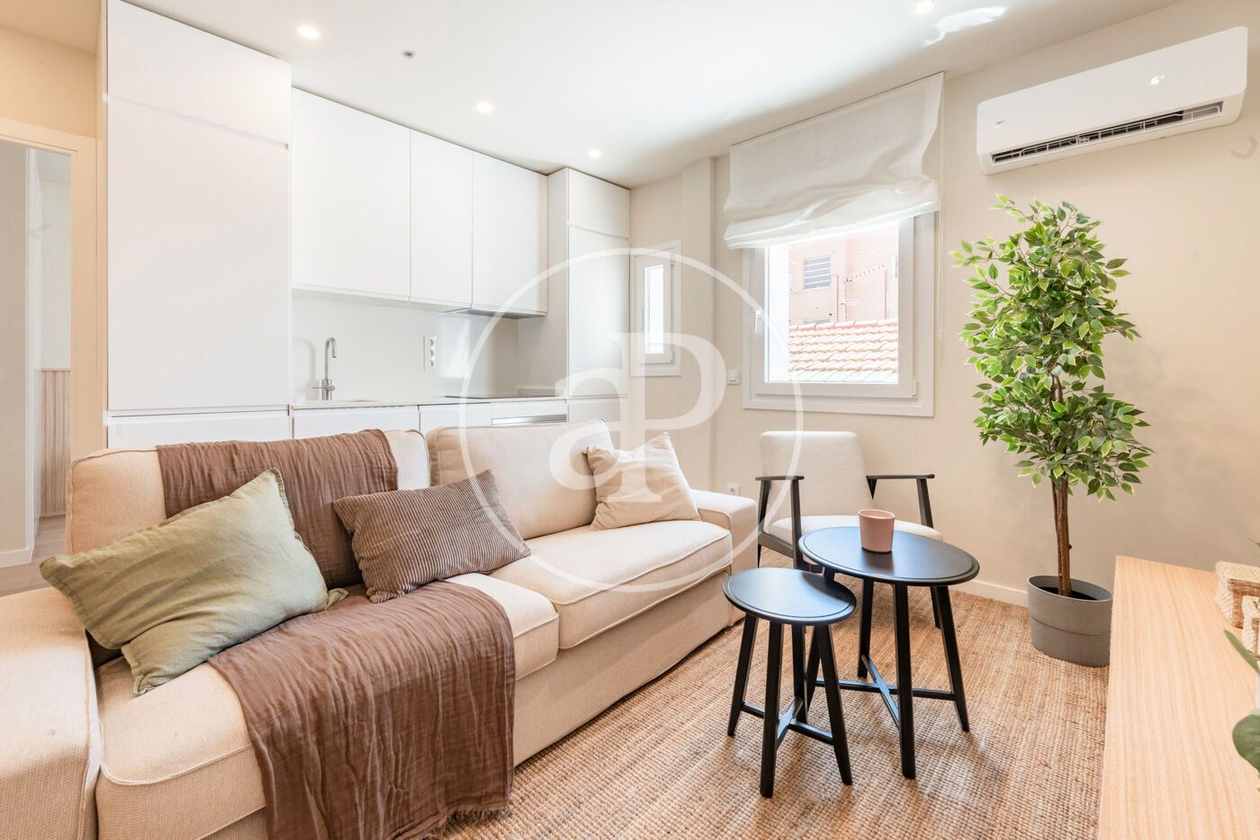 Living room of Flat to rent in  Madrid Capital  with Air Conditioner, Heating and Furnished