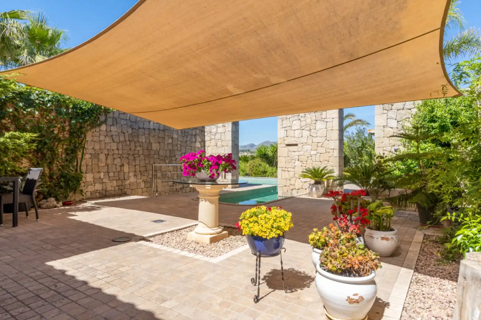 Terraza de Finca rústica en venta en Benissa con Aire acondicionado, Calefacción y Jardín privado