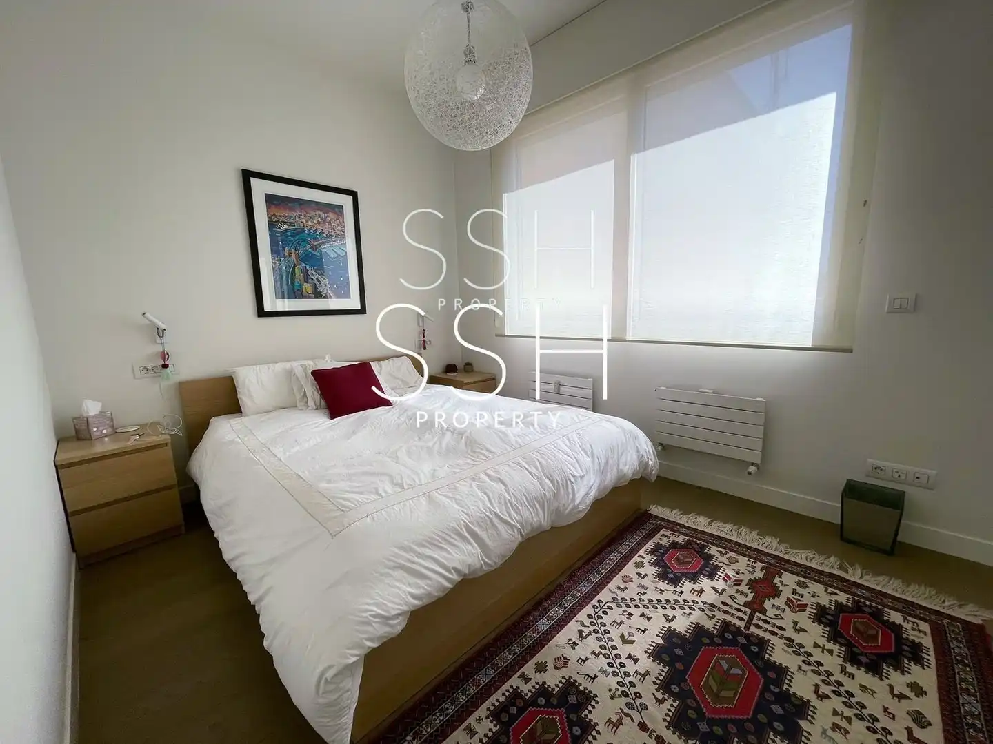Schlafzimmer von Wohnung zur Miete in Madrid mit Klimaanlage, Terrasse und Möbliert