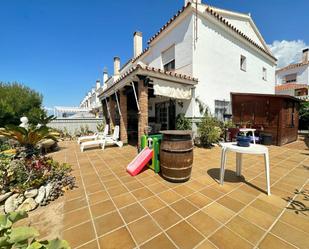 Exterior view of Single-family semi-detached for sale in Málaga Capital  with Terrace and Swimming Pool