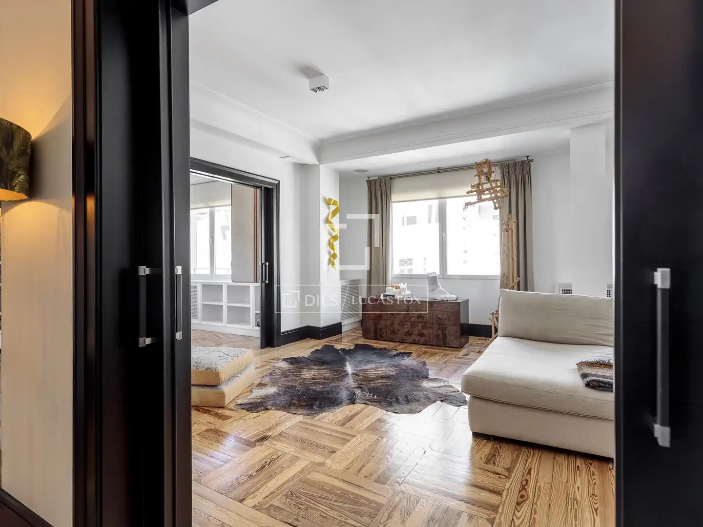Schlafzimmer von Wohnung zur Miete in Madrid mit Klimaanlage, Heizung und Parkett