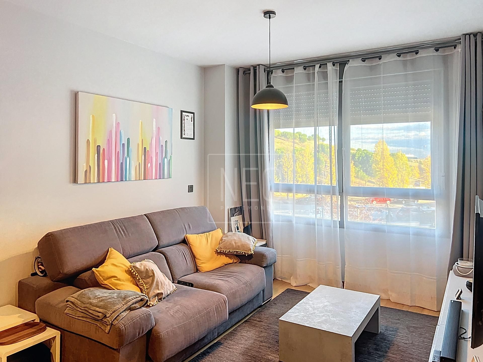 Living room of Flat for sale in  Madrid Capital  with Air Conditioner, Heating and Private garden