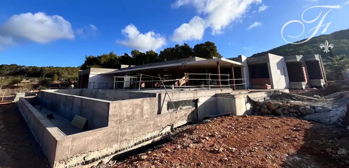 Vista exterior de Casa o chalet de alquiler en Sant Antoni de Portmany con Aire acondicionado, Jardín privado y Terraza