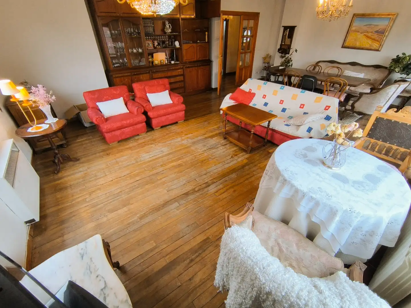 Sala de estar de Piso en venta en Palencia con Calefacción, Parquet y Terraza