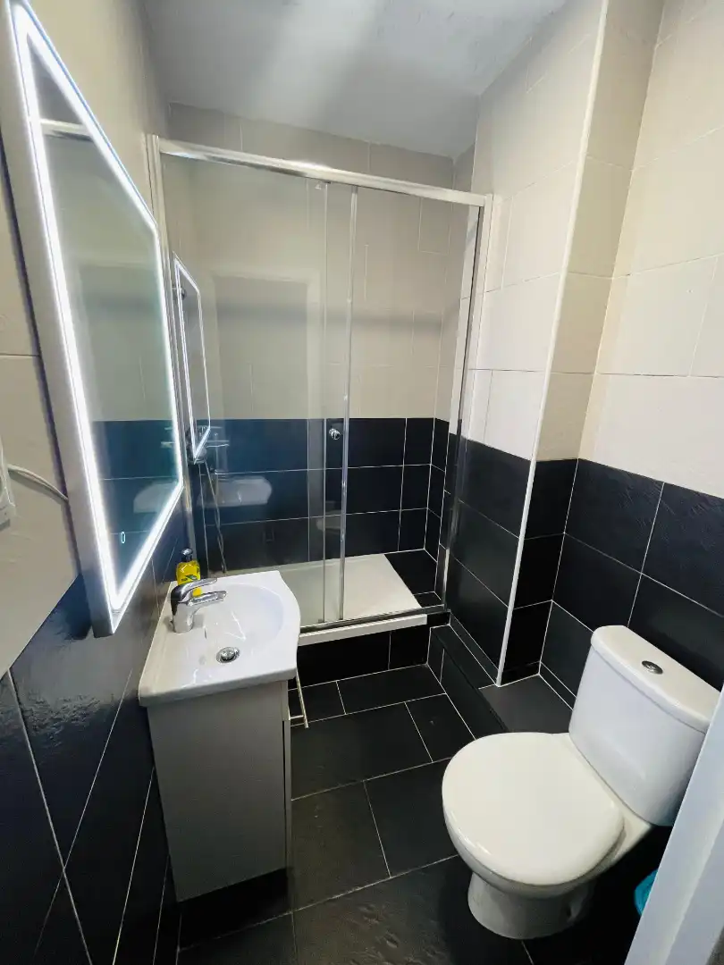 Bathroom of Flat for share in Madrid  with Heating, Furnished and Oven