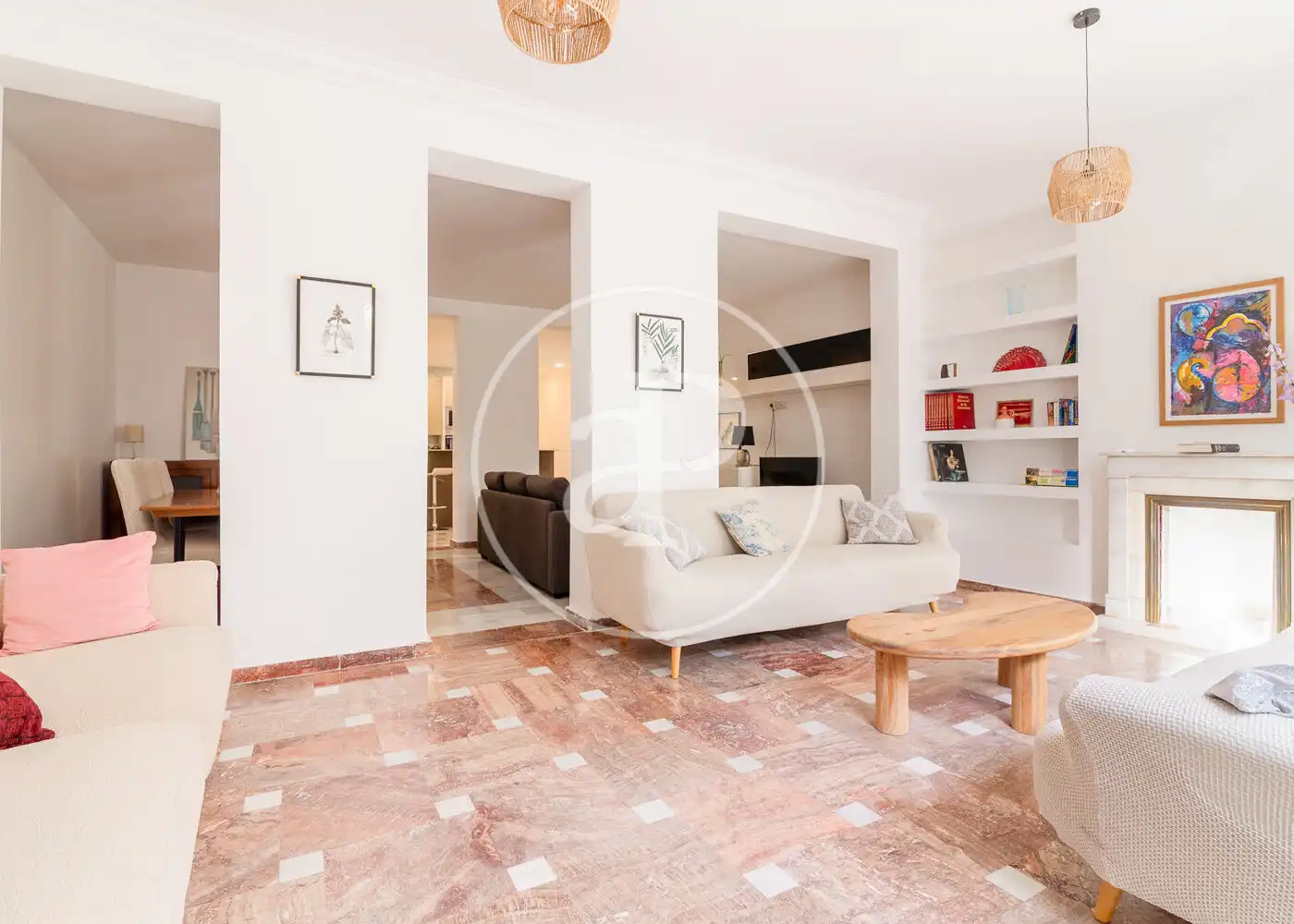 Wohnzimmer von Wohnung zur Miete in Madrid mit Klimaanlage, Heizung und Möbliert