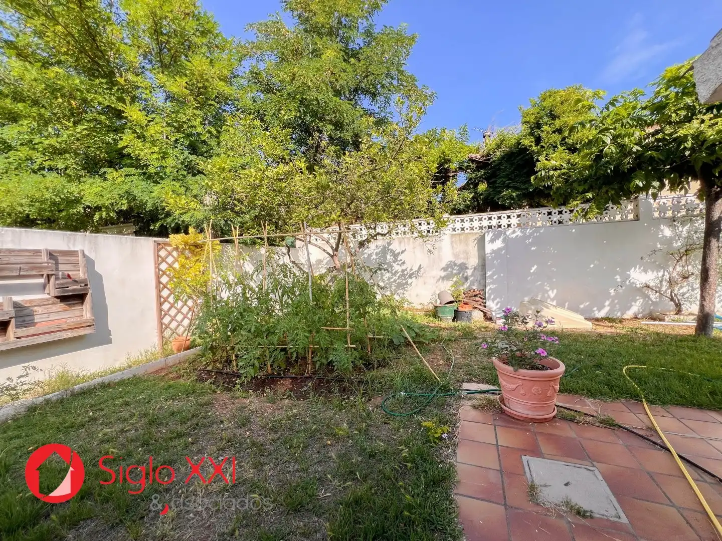 Garten von Einfamilien-Reihenhaus zum Verkauf in Castellón de la Plana / Castelló de la Plana mit Klimaanlage, Heizung und Terrasse