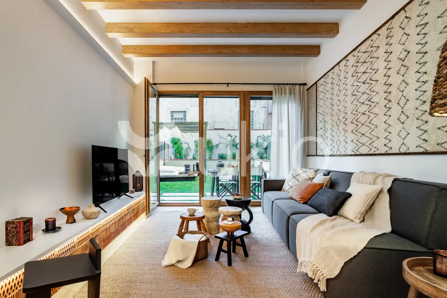 Sala d'estar de Apartament de lloguer en Barcelona amb Aire condicionat, Calefacció i Terrassa