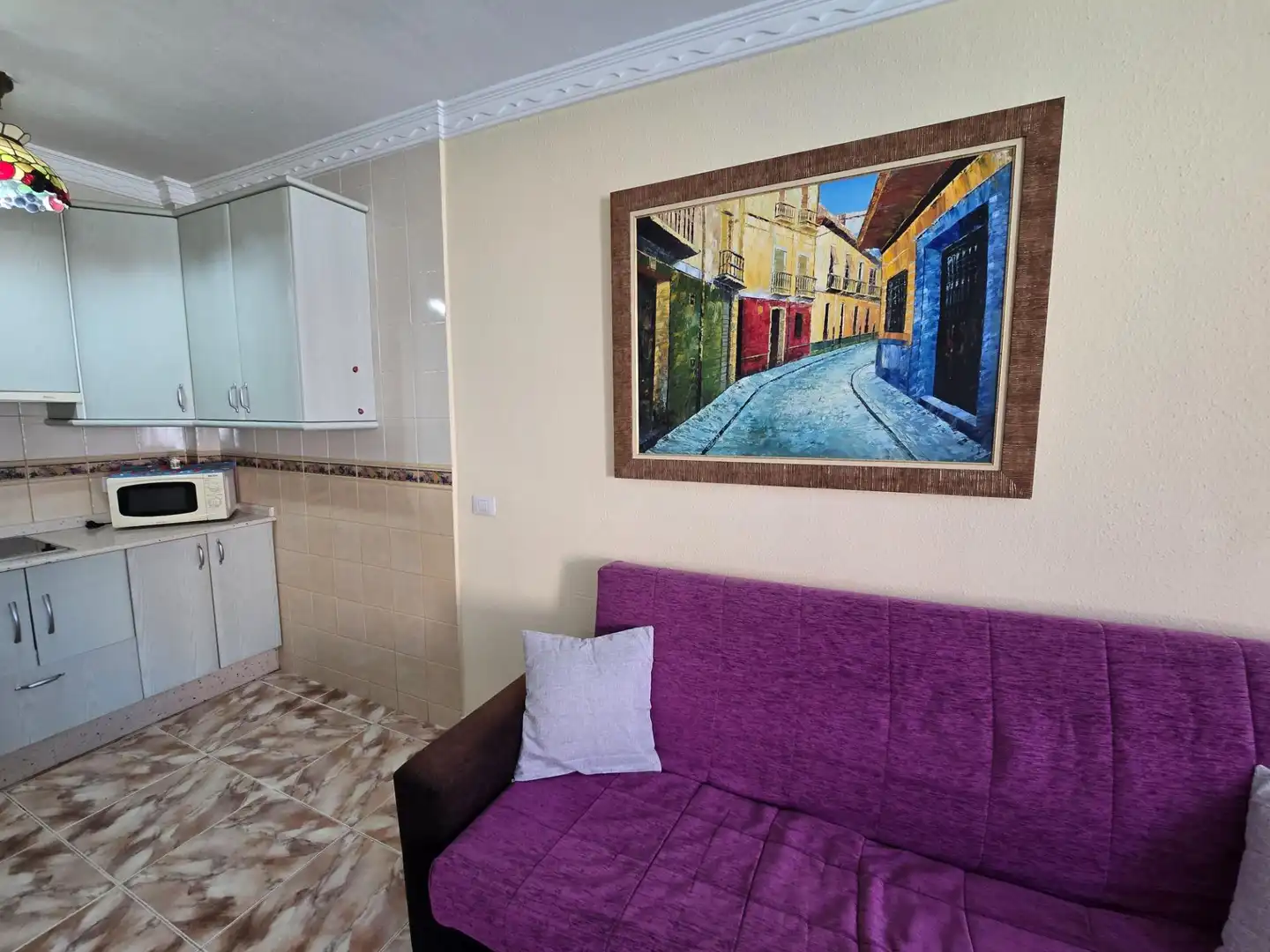 Sala d'estar de Apartament de lloguer en San Bartolomé de Tirajana amb Moblat i Piscina comunitària