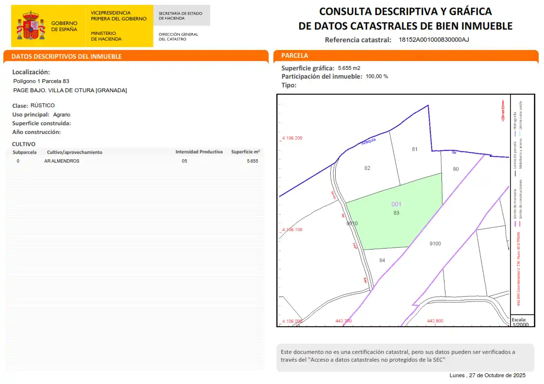 Terreno en venta en Alhendín