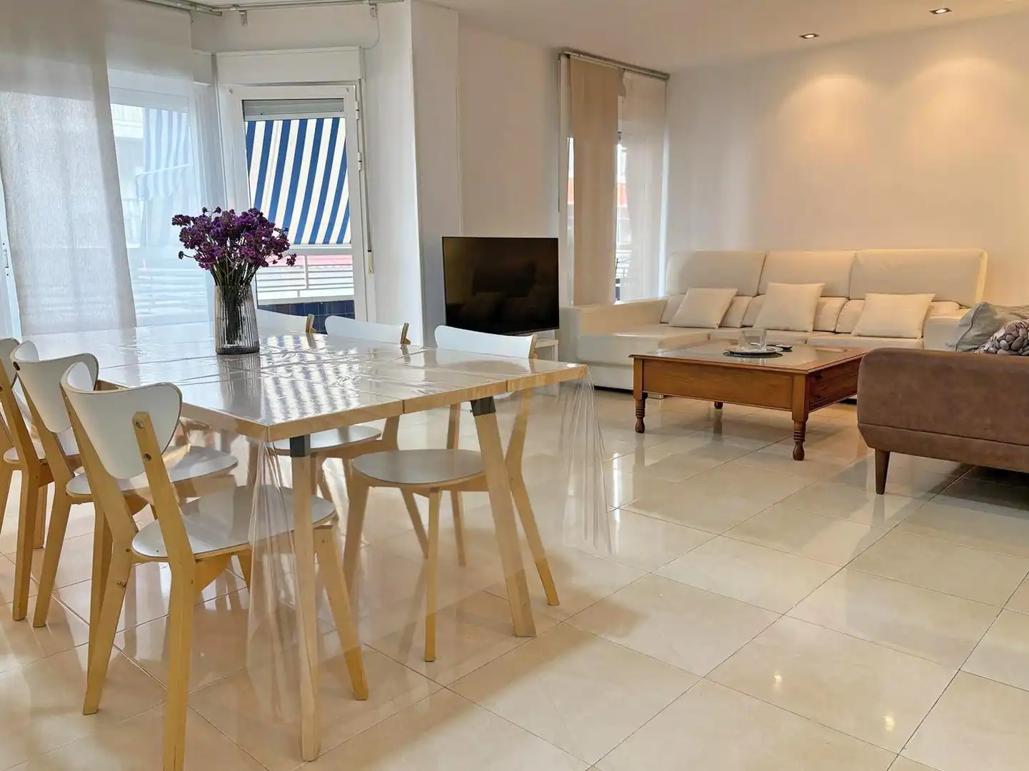 Dining room of Flat for rent in Santa Pola  with Heating, Terrace and Furnished