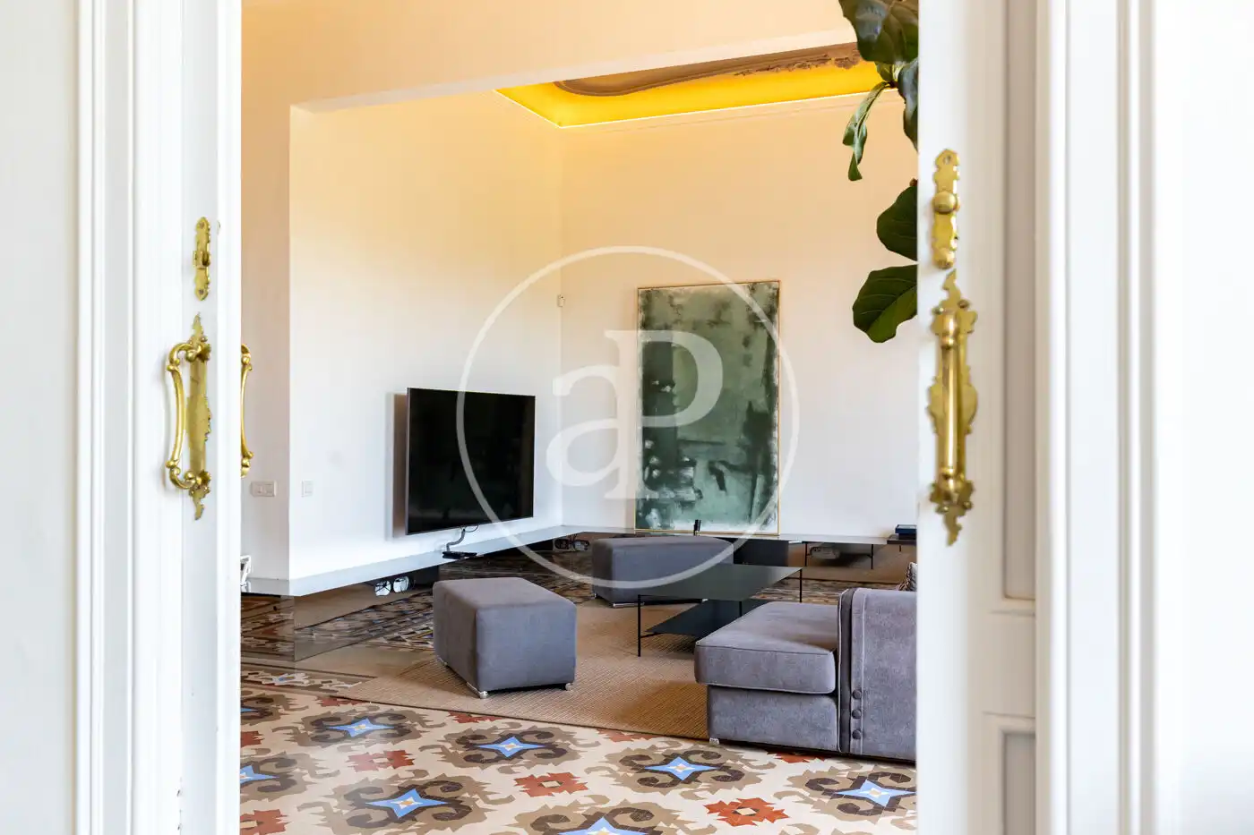 Wohnzimmer von Wohnung zur Miete in Barcelona mit Klimaanlage, Heizung und Möbliert