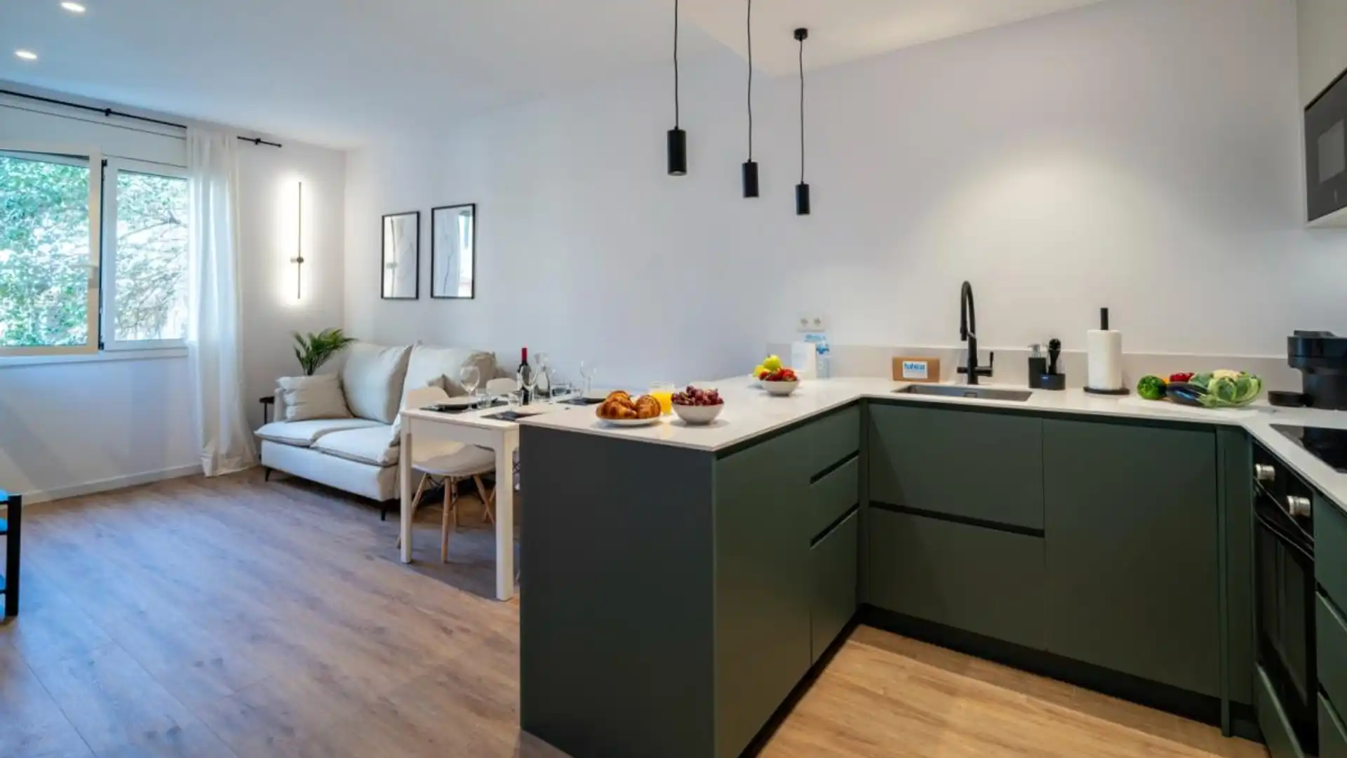 Kitchen of Apartments for rent in  Barcelona Capital  with Air Conditioner, Heating and Furnished