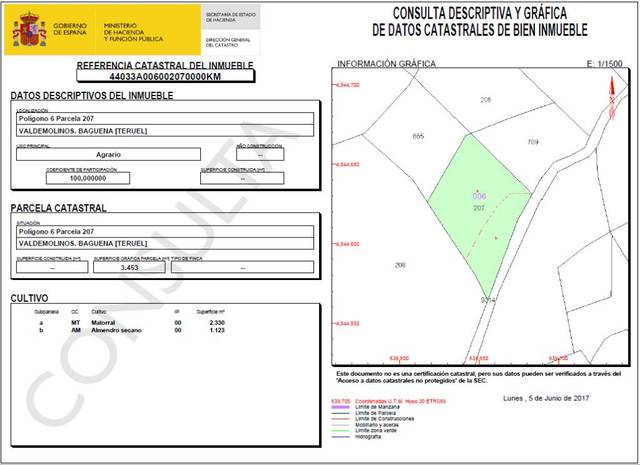 Terreno en Venta en VALDEMOLINOS en Báguena